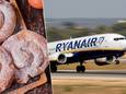 Ryanair wil dat passagiers betalen om ensaïmada (links op foto)  mee te nemen aan boord.