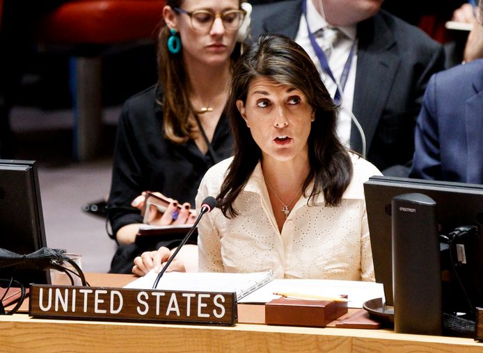 Nikki Haley, de vertegenwoordiger van de VS in de VN-Mensenrechtenraad, uit felle kritiek op die Raad.