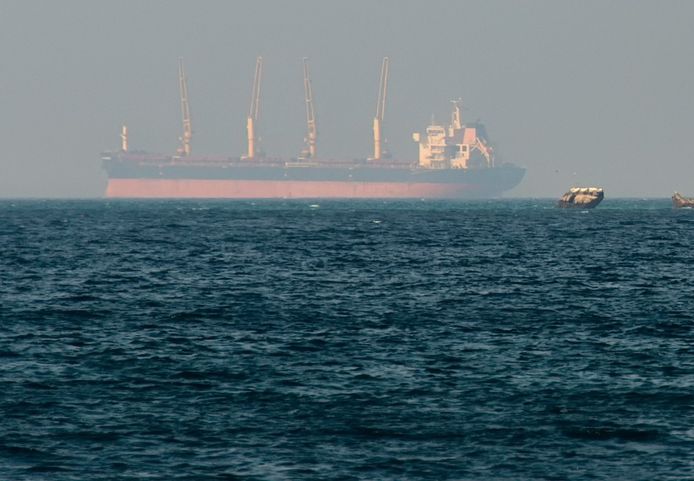 Een olietanker in de Golf van Oman (niet het gekaapte schip).