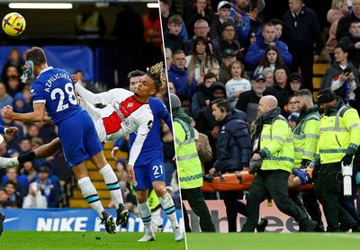 KIJK. Akelige beelden in Engeland: Azpilicueta krijgt zuurstof toegediend na trap in gezicht, Chelsea stelt fans gerust via Twitter