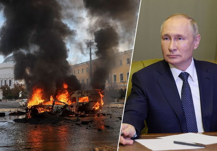 President Poetin geeft toe dat de aanvallen in Oekraïne vergelding zijn voor de aanval op de Krimbrug.