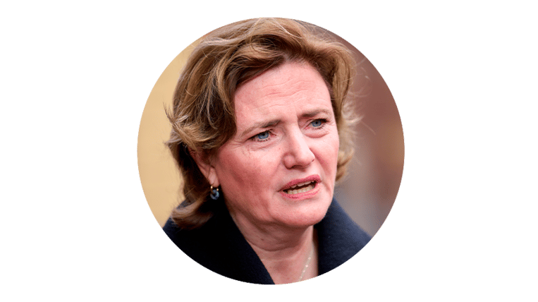 Minister Karien van Gennip. Als staatssecretaris in kabinet-Balkenende IV (2003-2007) was ze de eerste Nederlandse bewindspersoon die met zwangerschapsverlof ging.  Beeld ANP