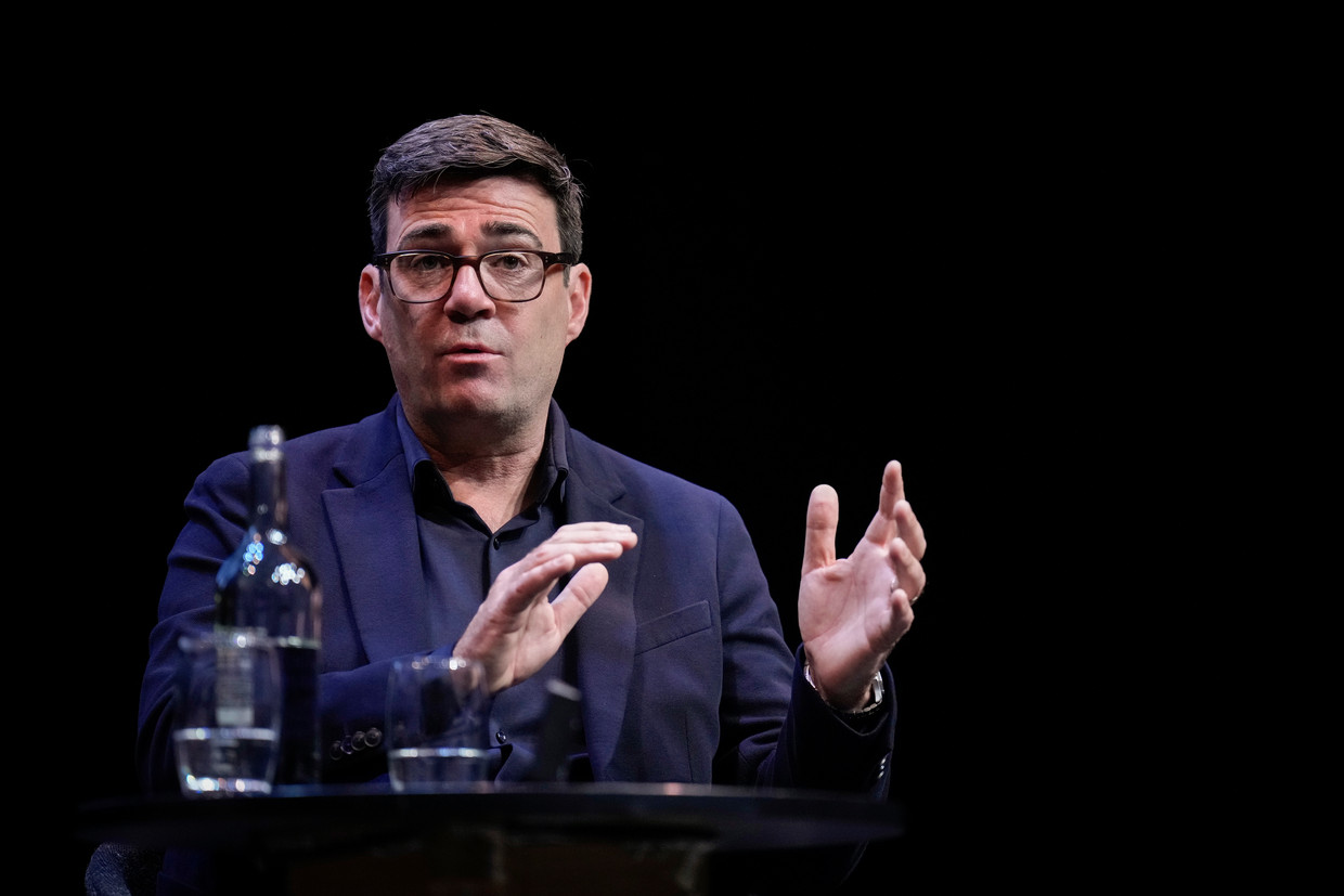De linkse burgemeester van Manchester Andy Burnham, bijgenaamd ‘de koning van het noorden’. Burnham is een van de populairste Labour-politici. Beeld Getty Images