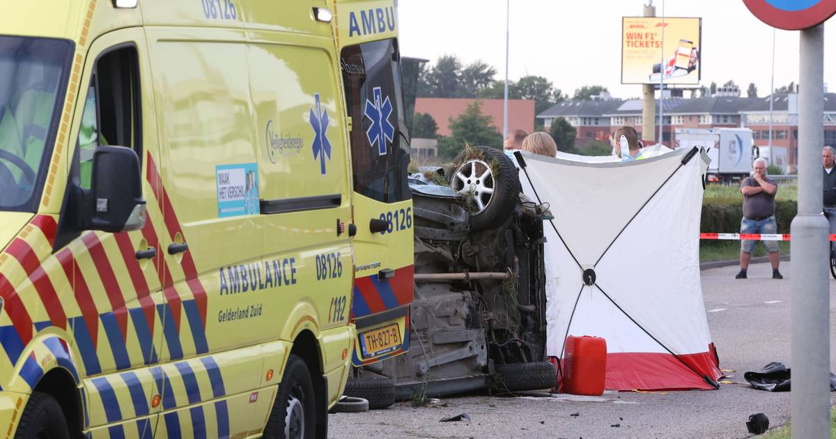 Twee zwaargewonden bij ongeval op A2 bij Zaltbommel, auto naast snelweg beland.