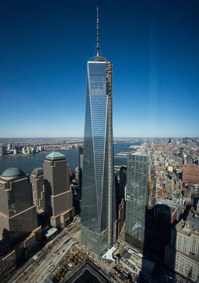 Het One World Trade Center vormt het middelpunt van het nieuwe WTC in New York. De toren is ook bekend als de Freedom Tower.