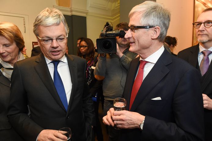 Minister van Buitenlandse Zaken Didier Reynders (MR) en Vlaams minister-president Geert Bourgeois (N-VA).