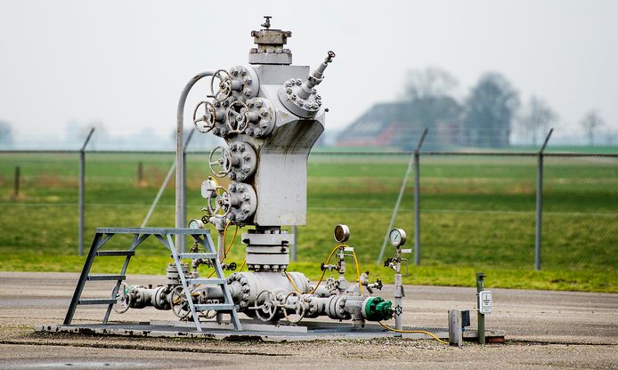 Een gaswinningslocatie van de Nederlandse Aardolie Maatschappij in Groningen