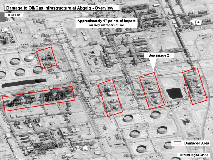 Amerikaanse veiligheidsdiensten beschikken over satellietbeelden en andere inlichtingen die zouden aantonen dat Iran betrokken was bij de aanval.