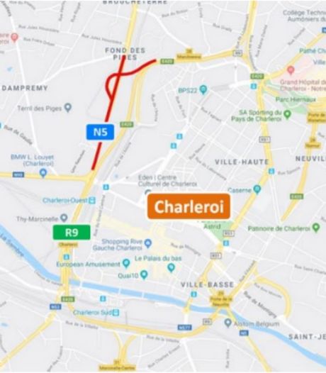 Fermeture d'une partie de la N5 à Charleroi et d’une sortie sur le R9