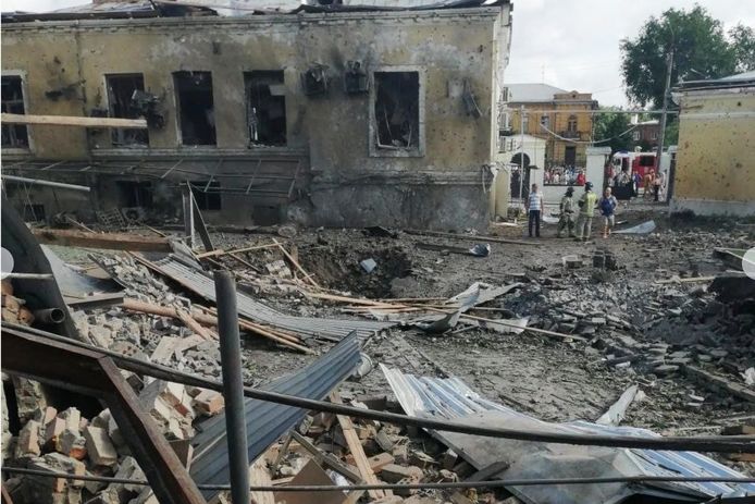 De explosie in Taganrog vond vlak bij een café plaats.