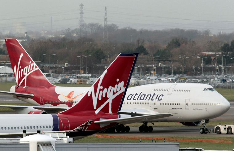 Vliegtuigen van luchtvaartmaatschappij Virgin Atlantic. Beeld AP
