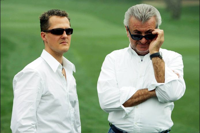 Michael Schumacher en Willi Weber in 2007 in Dubai.