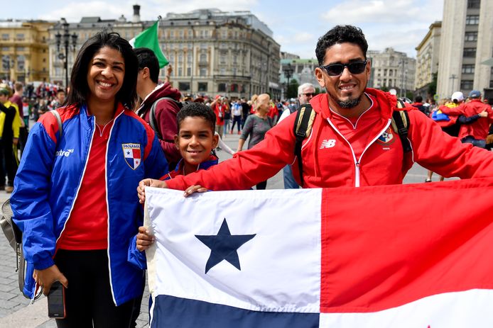 Panama fans pictured in the city centre of Moscow, Russia, before the start of the FIFA World Cup 2018 tonight, Thursday 14 June 2018. BELGA PHOTO DIRK WAEM