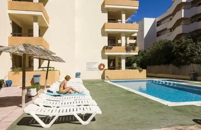 Het appartementencomplex Arlanza in het vakantieoord Playa d’en Bossa.