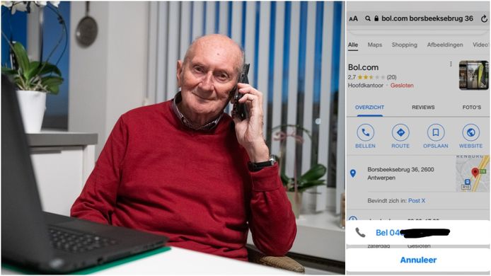 Drie maanden lang kreeg René Janssens uit Deurne ongewenste telefoontjes van bol.com-klanten. Zijn nummer werd op Google gelinkt met het hoofdkantoor in Antwerpen.