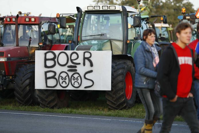 Boeren tijdens een eerder protest, in De Bilt