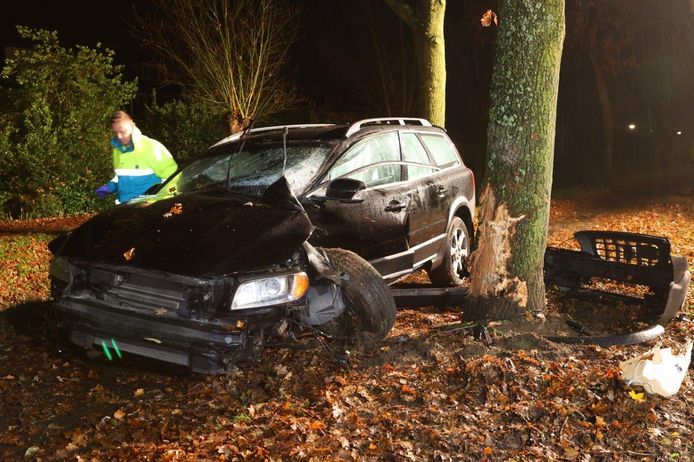 Twee mensen zijn gewond geraakt nadat hun auto tegen een boom botste op de Runweg in Berlicum.