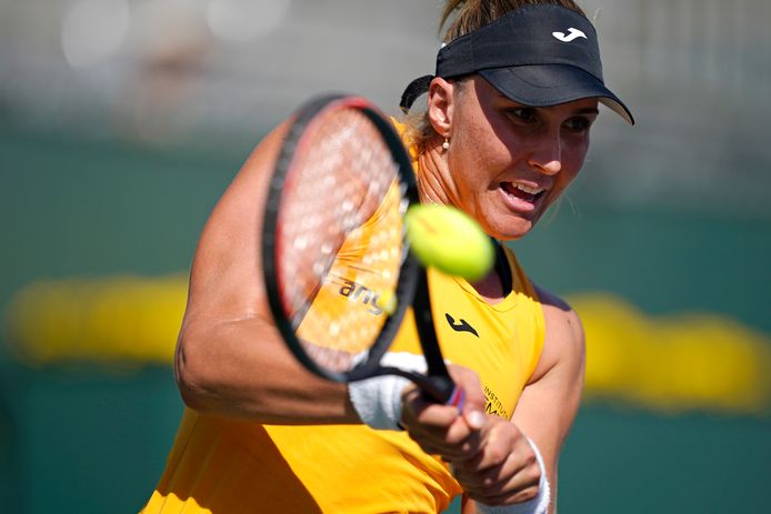 Beatriz Haddad Maia in actie tegen Karolina Pliskova.