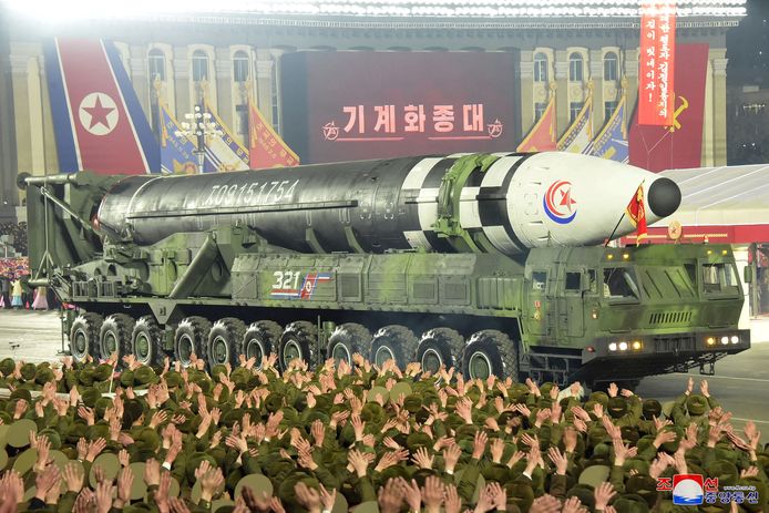 Vorige maand werd er nog een grote militaire parade gehouden in Pyongyang.