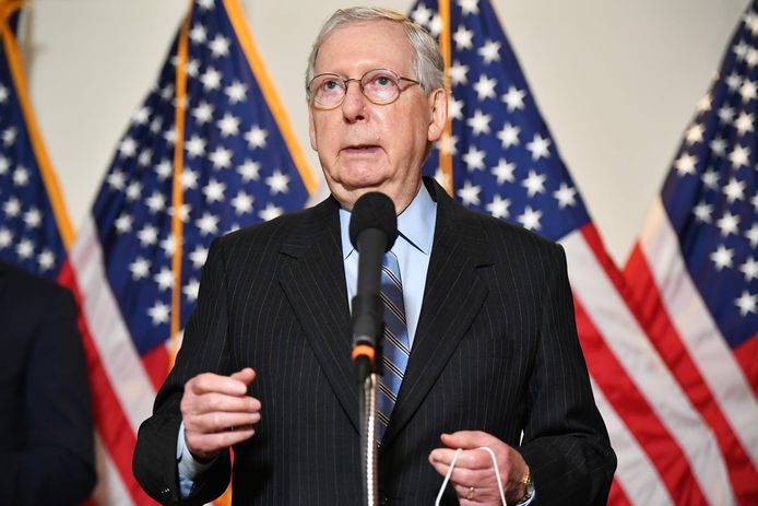 De Republikeinse leider in de Senaat Mitch McConnell.