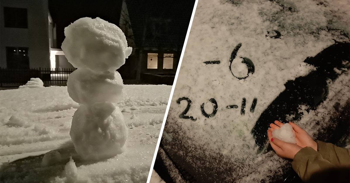 Eerste sneeuw brengt pret, maar ook code geel: gladde wegen in Oost- en Noord-Nederland