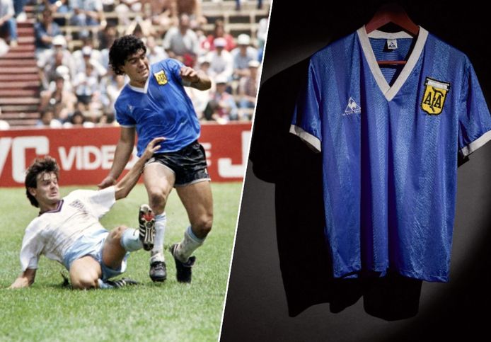 Volgens de familie van Maradona is het shirt dat wordt geveild niet het truitje dat hij na rust droeg.