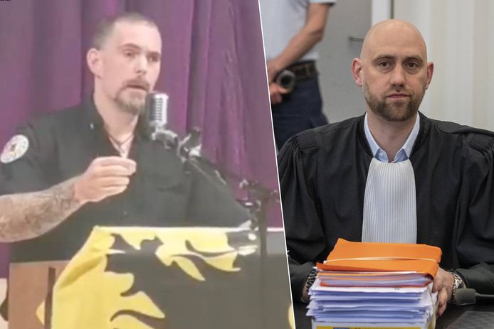 Links: Tomas Boutens tijdens een voorstelling van Project Thule in mei 2022. Rechts: zijn nieuwe advocaat Anthony Mallego.