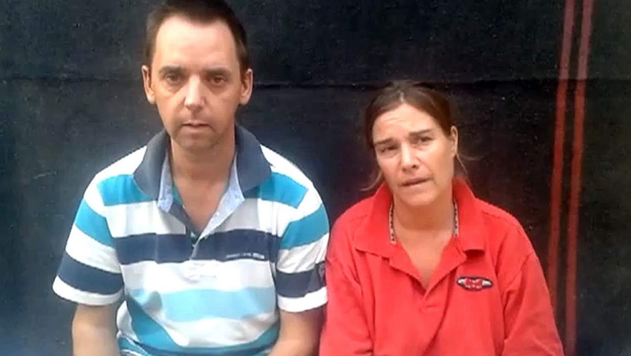 De ontvoerde Judith Spiegel (rechts) en Boudewijn Berendsen Beeld anp