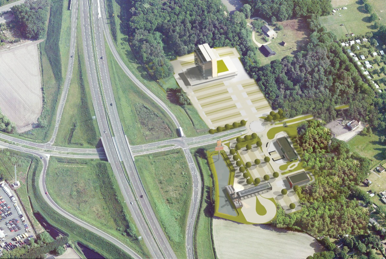 Van der Valk wil een groot nieuw hotel bouwen aan de rand van Bergen op Zoom, bij snelwegknooppunt A4/A58.