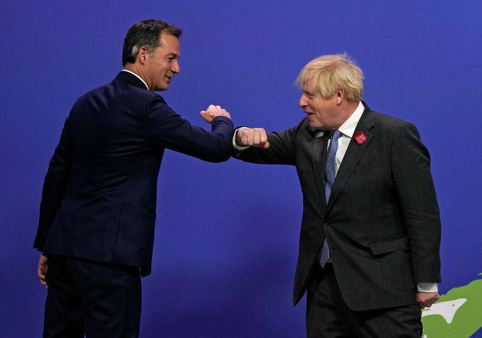 Eerste Minister Alexander De Croo ontmoet Britse Premier Boris Johnson op de COP26 klimaattop.