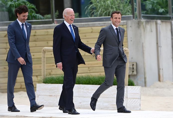 Justin Trudeau, Joe Biden et Emmanuel Macron
