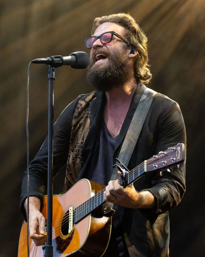 Josh Tillman alias Father John Misty tijdens een optreden in Austin, Texas, op 12 oktober.