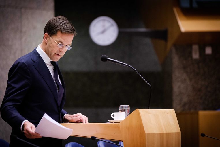 Premier Rutte in de Tweede Kamer. Beeld anp