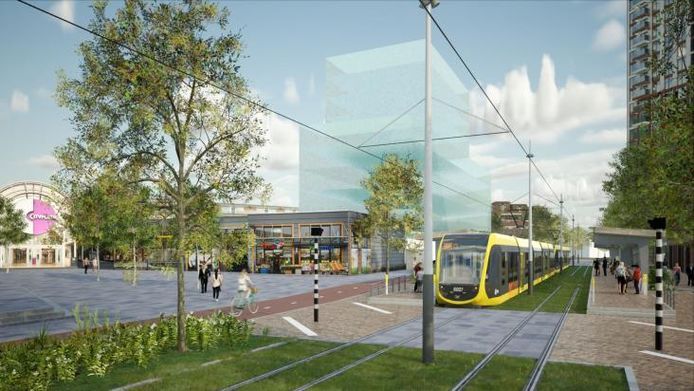 Impressie nieuwe tramhalte voor Nieuwegein City.
