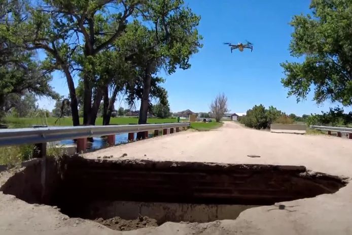 The sinkhole with a drone after the amazing events.