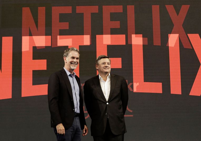 Netflix CEO Reed Hastings en zijn nieuwe collegabaas Ted Sarandos.