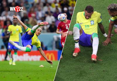 Richarlison loodst sterk Brazilië met héérlijke goal voorbij Servië, WK-favoriet ziet Neymar mogelijk geblesseerd uitvallen