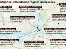 Dit zijn de schietpartijen in twaalf dagen tijd in de Rotterdamse regio: ‘Zo snel mogelijk verhuizen’