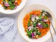 Wat Eten We Vandaag: Tomatenrijst met aubergine, spinazie en witte kaas
