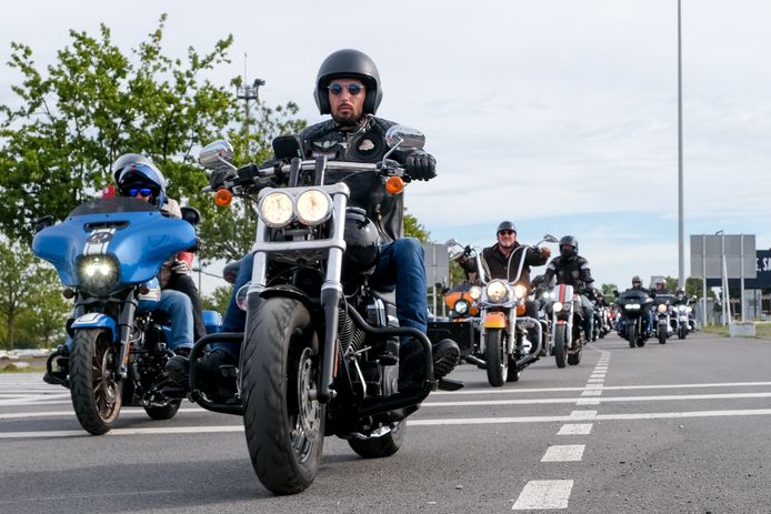 De Harley Davidson-rijders verzamelden dinsdagvoormiddag op Parking C in Brussel.