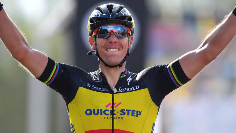 Vijf jaar na zijn laatste deelname en vijf jaar na de laatste Belgische zege van Tom Boonen schittert Philippe Gilbert in 'Vlaanderens Mooiste'. Beeld TDW