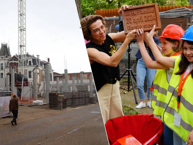 Eerste steen gelegd van nieuwe school Heilige Familie: “Dakspeelplaatsen zijn uniek voor Sint-Niklaas”