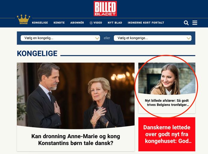 "Nieuwe foto onthult: zo gedijt de Belgische troonopvolger in Engeland", kopt het Deense weekblad 'Billed Bladet'.