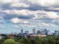 De Skyline van Utrecht, gefotografeerd vanuit de Leidsche Rijn.
