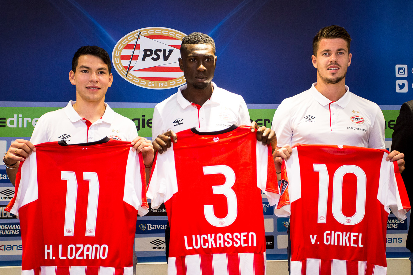 Het nieuwe trio van PSV.