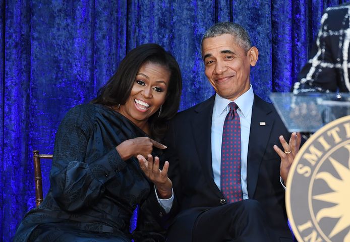 Michelle Obama en voormalig president Barack Obama