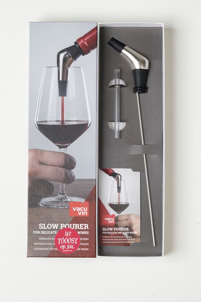 Digital Electric Drink Dispenser with Quantity Mode, Ideal for Wine, Genever and Liqueur and Much More, Battery, with Ventilation Function, Intelligent Decantor (Red