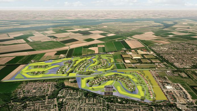 Het oorspronkelijke plan voor villawijk Belthure Park, dat nooit is uitgevoerd.
