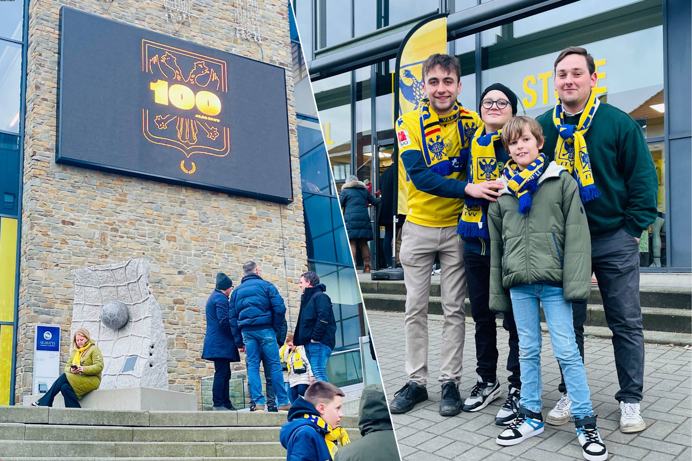 Feestgedruis voor 100 jaar STVV “We gaan winnen vanavond” Foto hln.be