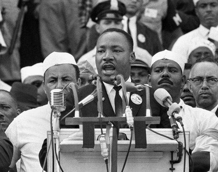 Martin Luther King tijdens zijn speech in 1963. Beeld ap